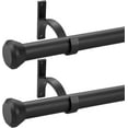 thumbnail image 1 of 2 Pack Telescoping Curtain Rods, 1Inch Diameter Drapery Rods 48-84Inch Length Adjustable Rod with Brackets Window Treatment-Frosted Black, 1 of 11