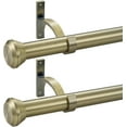 thumbnail image 1 of 2 Pack Telescoping Curtain Rods,1Inch Diameter Drapery Rods 48-84Inch Length Adjustable Rod with Brackets Window Treatment-Warm Gold, 1 of 11