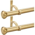 thumbnail image 1 of 2 Pack Telescoping Curtain Rods,1Inch Diameter Drapery Rods 48-84Inch Length Adjustable Rod with Brackets Window Treatment-Warm Gold, 1 of 6