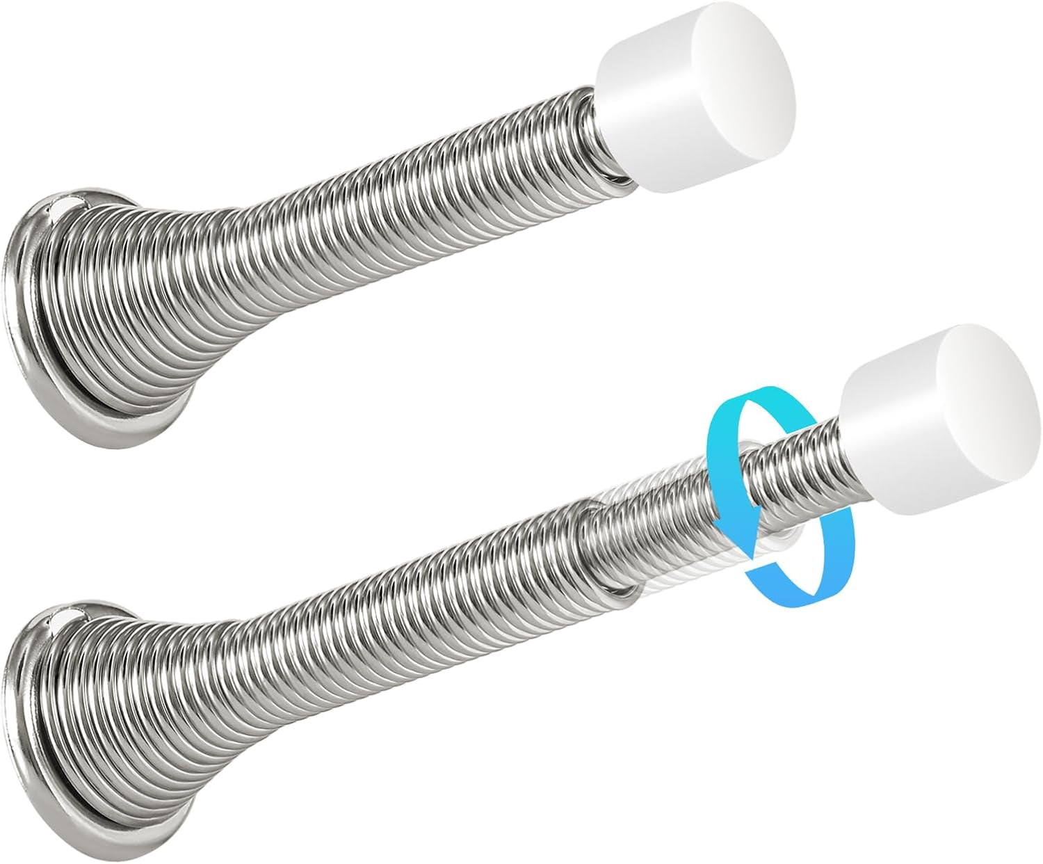 2 Pack Telescoping Spring Door Stoppers, Extended from 3-1/8 to 4-1/4 ...