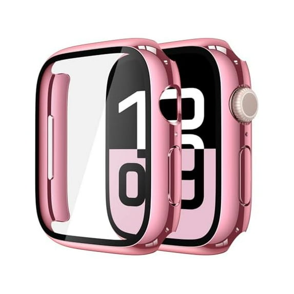 2 Pack Tempered Glass Case Compatible for Apple Watch Series 11 (2025 ...