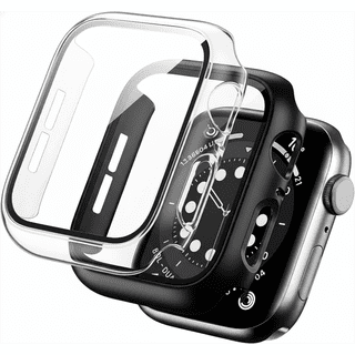 2 Pack Tempered Glass Case Cover Compatible for Apple Watch Series 10 / 11 - 46mm, Ultra-Thin Lightweight Scratch-Resistant Cover for iWatch, Clear Black