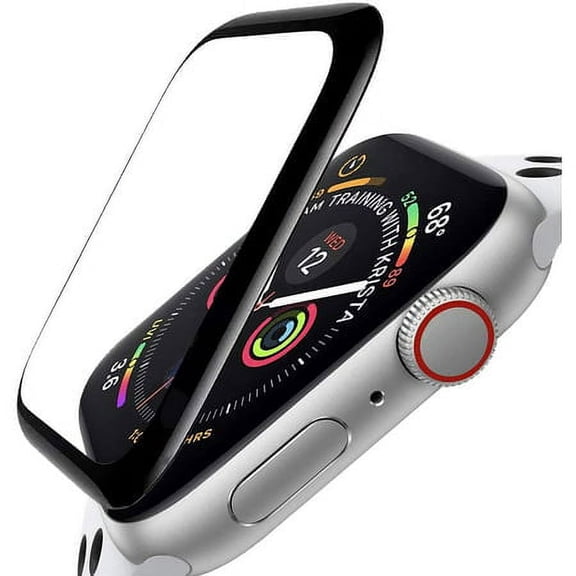 [2 Pack] Tempered Glass Screen Protector for Apple Watch Series 7 45mm Full Screen Coverage Bubble Free Anti-Scratch Waterproof Ultra HD Film for iWatch Series 7 (45mm, Black)