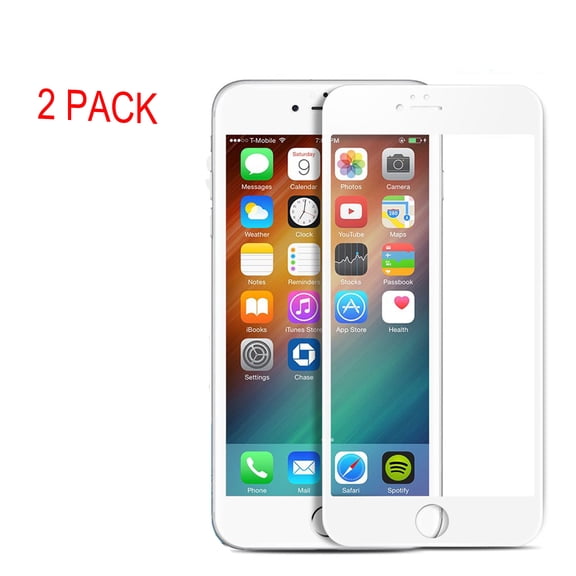 2 Pack Tempered Glass Screen Protector For iPhone 6s Plus & iPhone 6 Plus [Case Friendly][Full Screen Coverage][HD Clear][9H Hardness][Anti-Fingerprint], White
