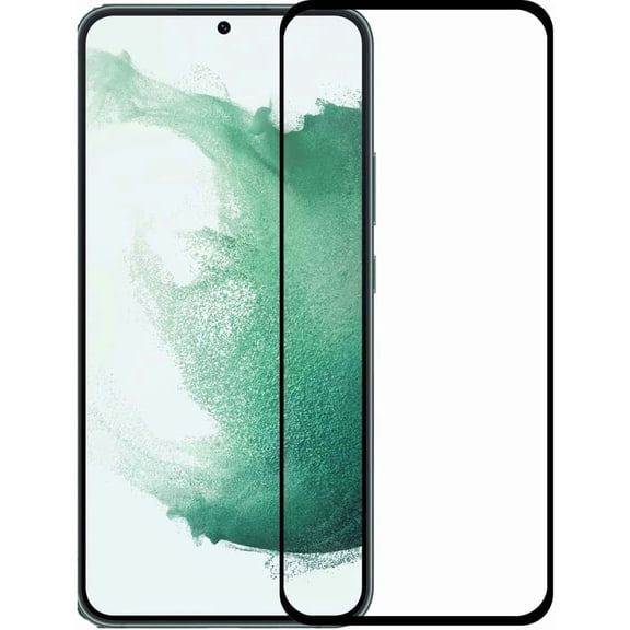 [2 Pack Tempered Glass Screen Protector Frontier Protective Protector for Samsung Galaxy S22 2022 Black with Fingerprint Sensor