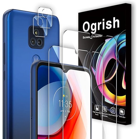 2 Pack Tempered Glass Screen Protector for Motorola Moto G Play (2021) - and 2 Pack Camera Lens ProtectorHD ClarityAnti-ScratchCase FriendlyAnti-fingerprint