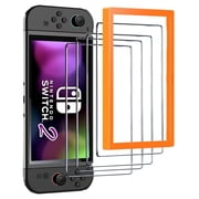 2-Pack Tempered Glass Screen Protector for Nintendo Switch 2 2025, Easy to Install with Guiding Frame Ultra HD Glass Protector 9H Hardness Scratch Resistant Accessories for Switch2