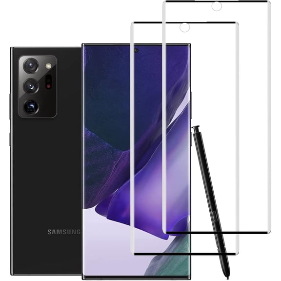 [2 Pack Tempered Glass Screen Protector for Samsung Galaxy Note 20 Ultra 5G,3D Curved,9H Hardness,Anti Scratch,HD Clear,Compatible with Samsung Galaxy Note 20 Ultra 5G