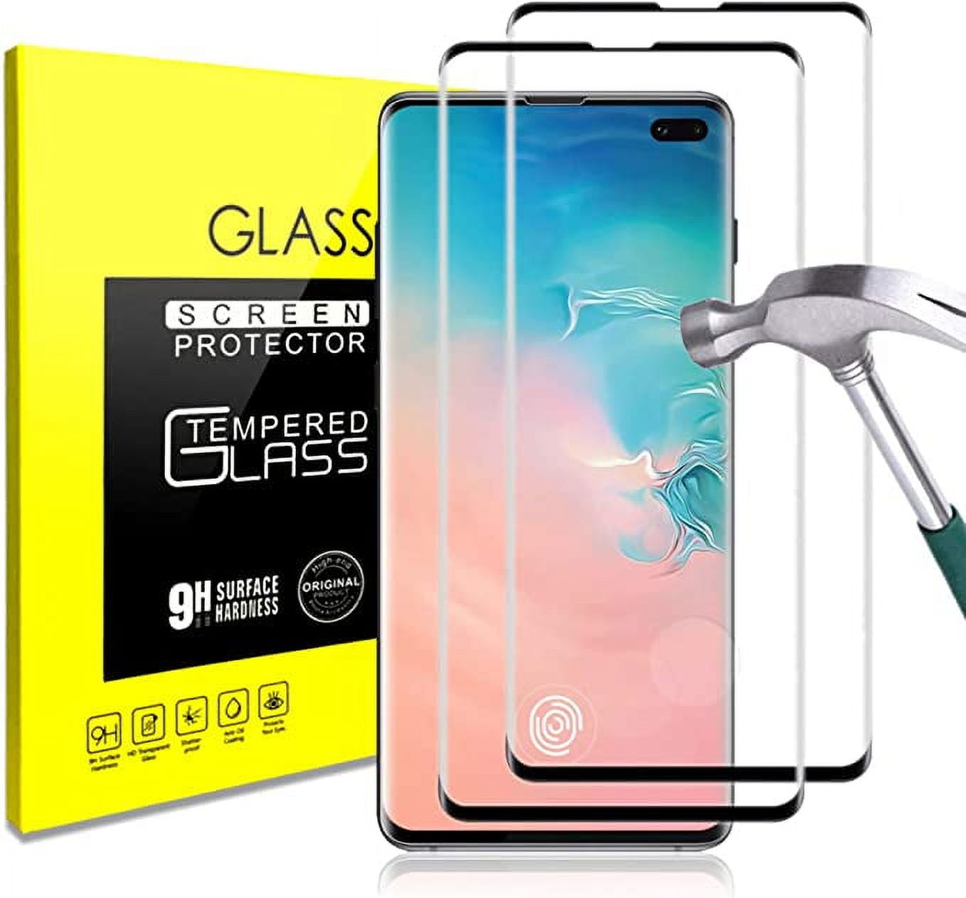 [2 Pack] Tempered Glass Screen Protector for Samsung Galaxy S10, Tempered Glass, Ultrasonic Fingerprint Compatible, HD Clear, Case Friendly Screen Protector for Samsung Galaxy S10