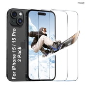[2 Pack] Tempered Glass Screen Protector for iPhone 15 / iPhone 15 Pro