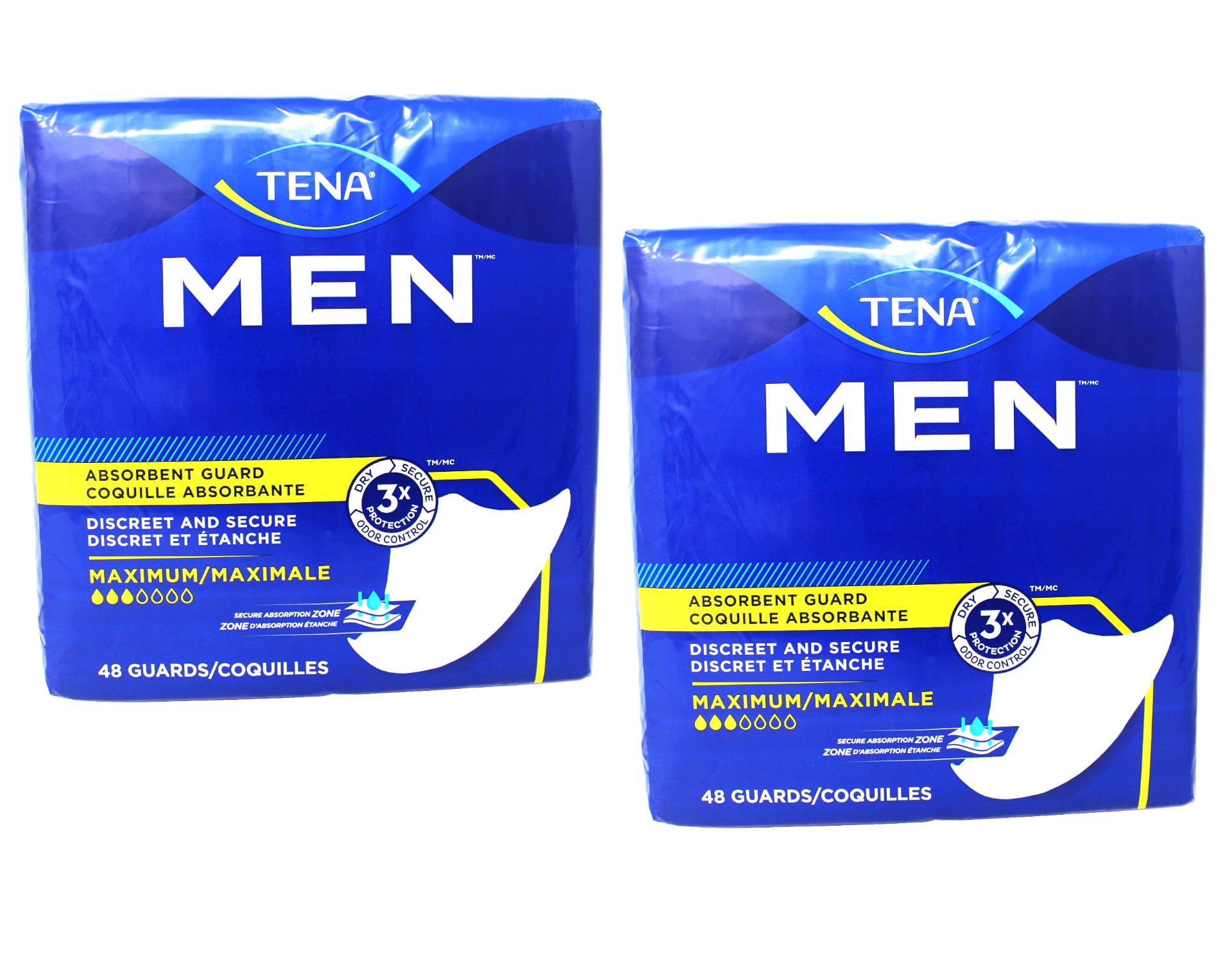2 Pack Tena Men Incontinence Protective Guards Moderate/Level 3 Absorbency  48 Ea