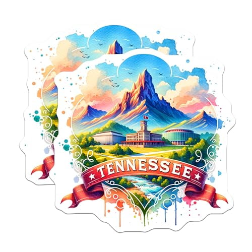 (2 Pack) Tennessee Souvenir Magnets - Scenic Mountain Landscape - State Pride - Colorful Home Decor - Travel Collectibles - 5" On Longest Side - for Cars, Fridges, Toolboxes - Made in USA - MAG6897