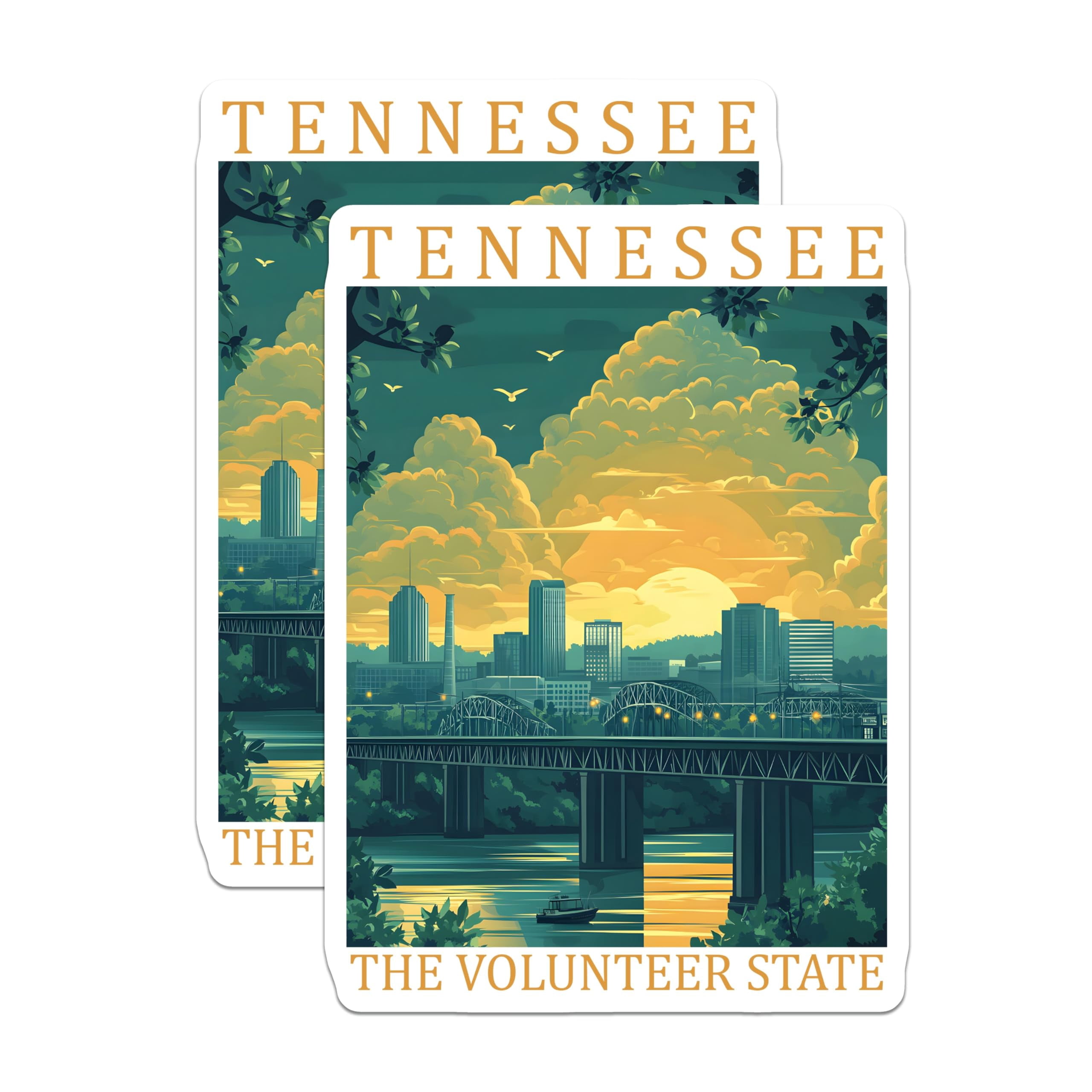 Tn Sticker (2 Pack) Tennessee Stickers - Volunteer State Decals - Travel Souvenir ...