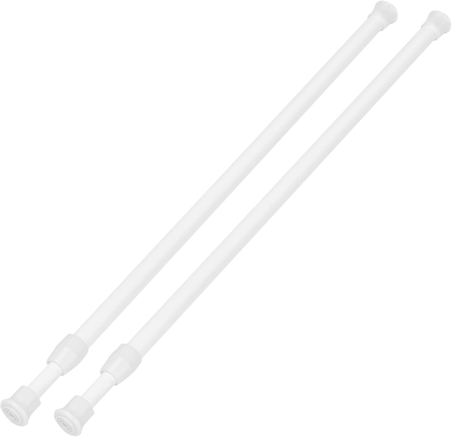 Spring Loaded Curtain Rods For Windows 2 Pack Tension Curtain Rod 15.7-28 Inch, Small Short Adjustable ...