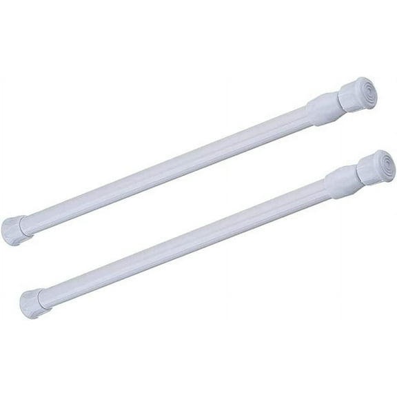 2 Pack Tension Rods, 16-28 Inches Adjustable Spring Steel Cupboard Bars Tension Curtain Rod shower Rod Closet Rod Tensions Rod Extendable Width