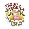 thumbnail image 1 of (2 Pack) Tequila Cheaper Than Therapy Magnets - Fun Drink Decorations - Kitchen Refrigerator Accessories - Lemon Drink Art - 5" On Longest Side - for Cars, Fridges, Toolboxes - Made in USA - MAG6845, 1 of 7
