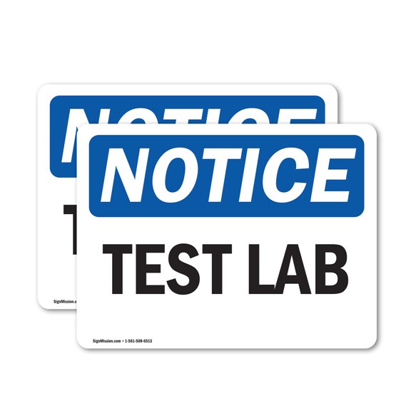 (2 Pack) Test Lab OSHA Notice Sign 5 Inch X 3.5 Inch Vinyl Label Decal Sticker Weather Resistant, UV Protected for Workplace, Business, and Construction Site, Made in the USA