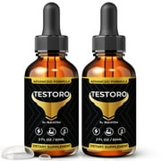 2 Pack Testoro   Health Support with Natural Ingredients to Support Steady Energy, Stamina & Drive | Daily Formula in Easy-to-Take Drops, 30 Day Supply 60 Servings