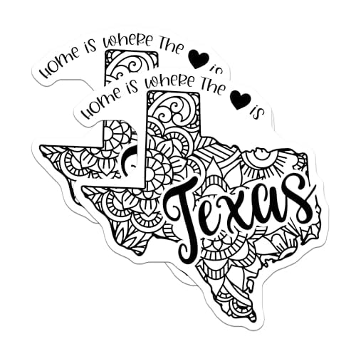 (2 Pack) Texas Home is Where The Heart is Magnets Magnets - State Pride - Inspirational Quote - 5" On Longest Side - Made in USA - Sticks to Refrigerators & Metal Surfaces - MAG9094