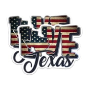2 Pack Texas Love State Magnets - TX State USA Flag - Choose from 50 States - 5" On Longest Side - Premium Magnet - for Cars, Refrigerators, Toolboxes, Lockers - Made in USA - MAG1449