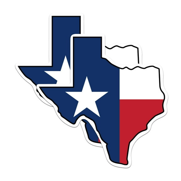 (2 Pack) Texas Outline Stickers - State of Texas - Lone Star State Texas Flag - 5 Inches On Longest Side - Premium Vinyl - for Cars, Trucks, Skateboards, Laptops - Made in USA - BMCS0699