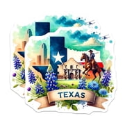 2 Pack Texas State Magnets - Lone Star State Souvenirs - Texas Pride Collectibles - Colorful Decorative Magnets - 5" On Longest Side - for Cars, Fridges, Toolboxes - Made in USA - MAG6714