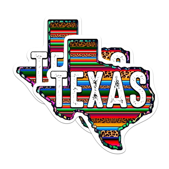 (2 Pack) Texas Western Style Stickers - Retro TX Texas Pride State Outline - 5 Inches On Longest Side - Premium Vinyl - for Cars, Trucks, Skateboards, Laptops - Made in USA - BMCS1050