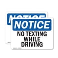 thumbnail image 1 of (2 Pack) No Texting While Driving OSHA Notice Sign 18 Inch X 12 Inch Vinyl Label Decal Sticker Weather Resistant, UV Protected for Workplace, Business, and Construction Site, Made in, 1 of 6