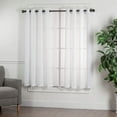 thumbnail image 1 of 2 Pack Textured Linen Blend Grommet Top Window Curtain Panel Drape Set (63" Long, White), 1 of 4