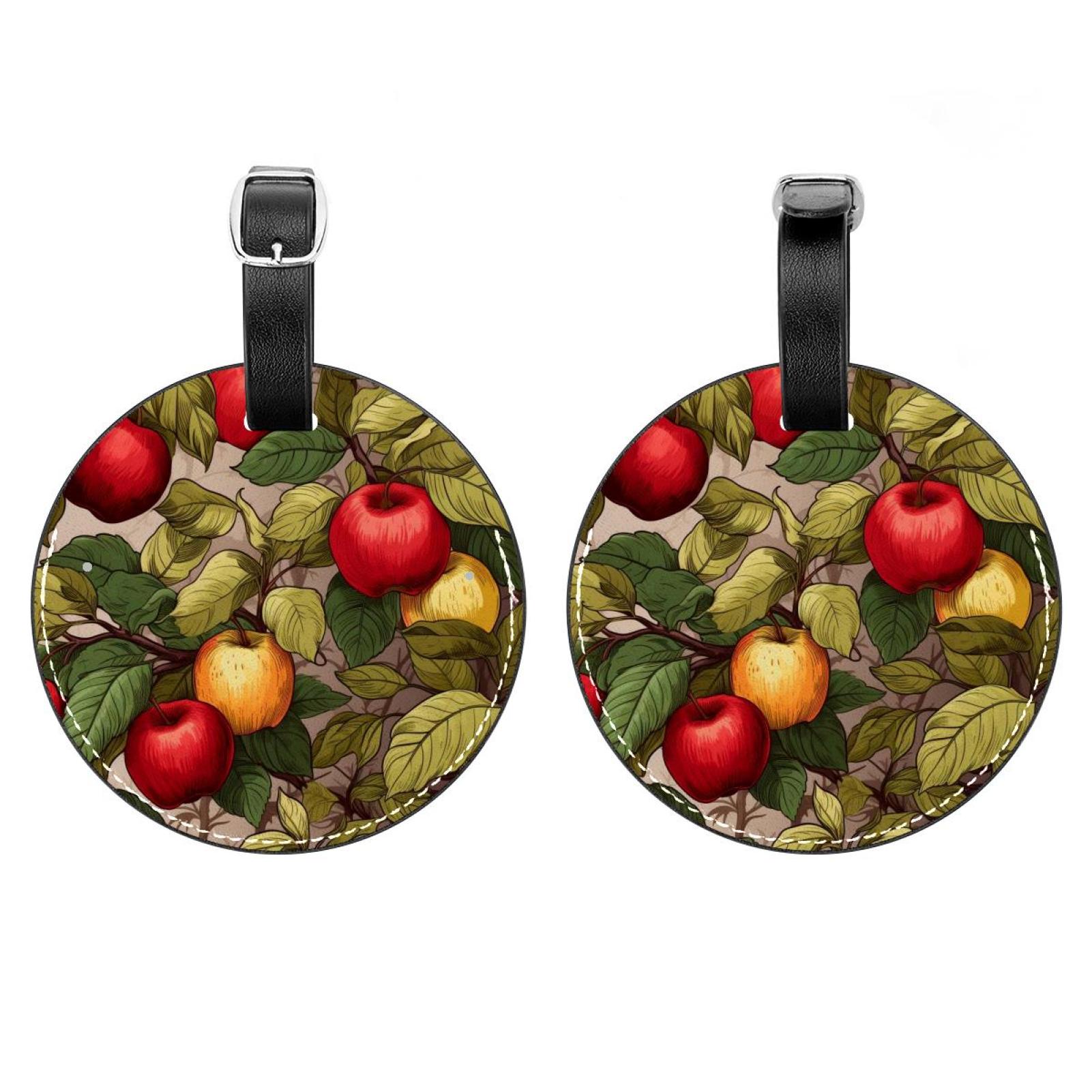 2 Pack Thanksgiving Apple Luggage Tag with Name ID Card Perfect to