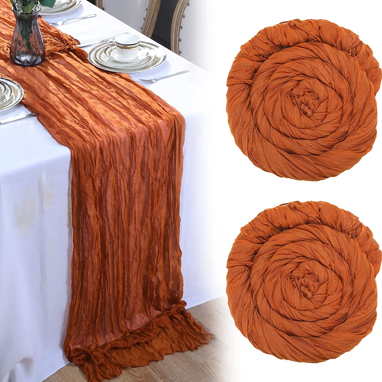 2 Pack Thanksgiving Cheesecloths Table Runner 13ft Long Rust Cheese ...