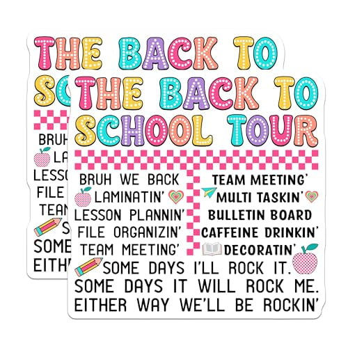 (2 Pack) The Back to School Tour Magnets Magnets - 5" On Longest Side - Made in USA - Sticks to Refrigerators & Metal Surfaces - MAG9109