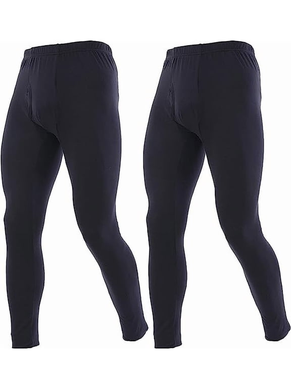 2 Pack Thermal Pants for Men, Thermal Underwear for Men's Thermal Underwear Bottoms Long Johns for Men Base Layer Athletic Ultra Soft Leggings Tight