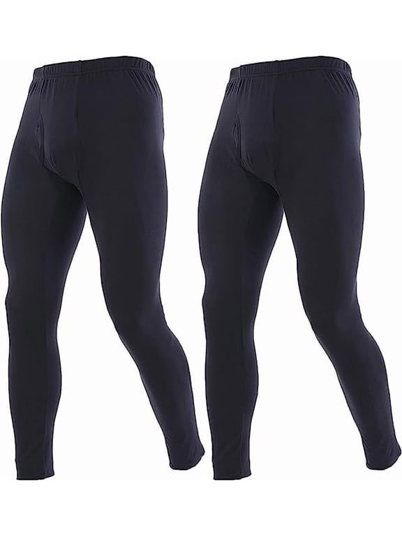 2 Pack Thermal Pants for Men, Thermal Underwear for Men's Thermal Underwear Bottoms Long Johns for Men Base Layer Athletic Ultra Soft Leggings Tight