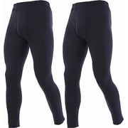 2 Pack Thermal Pants for Men, Thermal Underwear for Mens Thermal Underwear Bottoms Long Johns for Men Base Layer Athletic Ultra Soft Leggings Tight