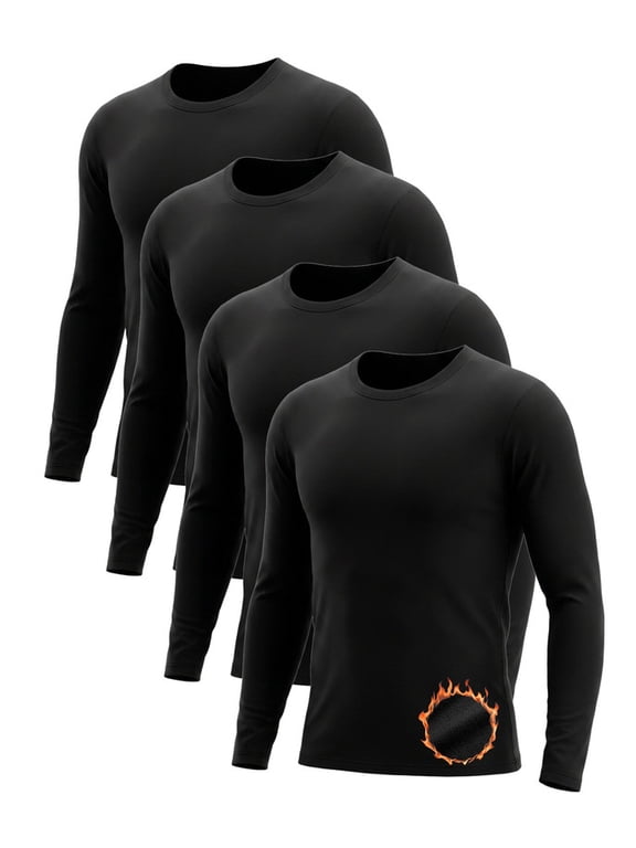 4 Pack Thermal Shirts for Men Long Sleeve Tops Undershirt Base Layer for Winter Cold Weather