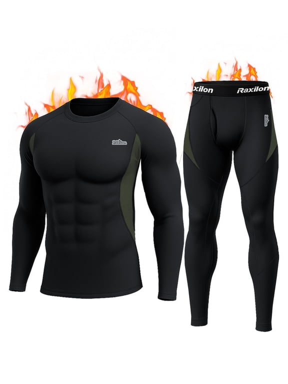 Thermal Underwear Long Johns for Men Fleece Lined Base Layer Tops and Bottoms Set Cold Weather Clothing Gear Winter Gift