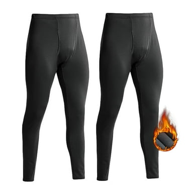 2 Pack Thermal Underwear for Men, Thermal Pants for Men Fleece Lined Long Johns Bottoms Cold Weather Base Layer for Running Skiing