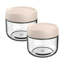 2-Pack Thick Glass Jar with Reusable Leak Proof Lid for Overnight Oats, Fruit Salad, Snacks, Condiments, Meal Prep, and Organizing Pantry Storage