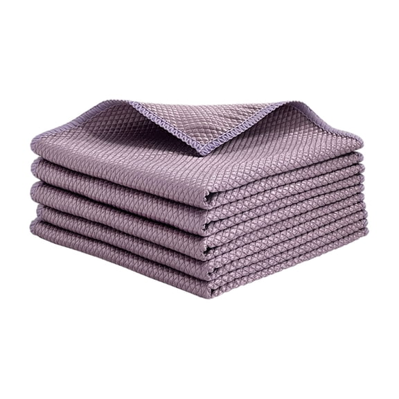 2 Pack Thick Microfiber Cleaning Cloths, High Absorbent Reusable Dish Towels, Microfiber Dish Cloth Set, Ultra Soft Absorbent Quick Drying Cleaning Towel, 11.8 x 11.8 Inches, Purple