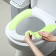 thumbnail image 1 of 2-Pack Thickened Adhesive Toilet Seat Covers – Waterproof Washable Cloth Mats with Non-Slip Backing, Universal Fit for Bathroom Comfort Green, 1 of 6