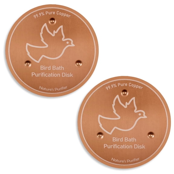 2 Pack Thickened Copper Bird Bath Disc, 0.6mm Heavy Duty Plain Copper Support Plate with Three-Point Base, Stable Non-Slip Decorative Tray Mat Universal for Outdoor Bird Bath Bowl Yard Garden Decor