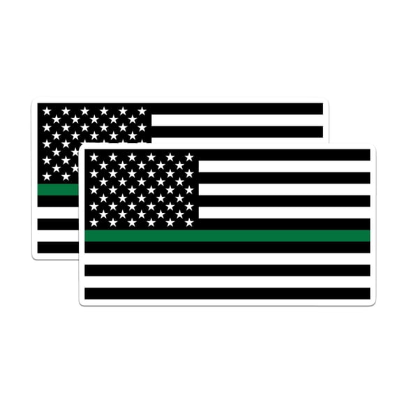 (2 Pack) Thin Green Line Magnet - Military Force - Federal Agents - Border Patrol - 5" On Longest Side - Premium Magnet - for Cars, Refrigerators, Toolboxes, Lockers- Made in USA - MAG0703