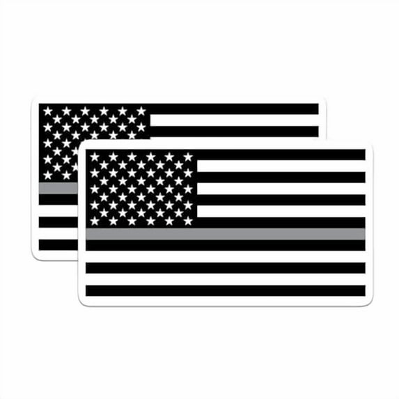 (2 Pack) Thin Grey Line American Flag Magnets - Corrections Officers - Corrections Flag 5" On Longest Side - Premium Magnet - for Cars, Refrigerators, Toolboxes, Lockers- Made in USA - MAG0690