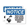 thumbnail image 1 of (2 Pack) This Sink For Hand Washing Only With Symbol OSHA Notice Sign, 1 of 7