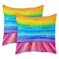 thumbnail image 1 of 2 Pack Throw Pillow Covers Colorful Rainbow Pattern Decorative Pillow Cases Home Decor Square 18x18 Inches Pillowcases, 1 of 7