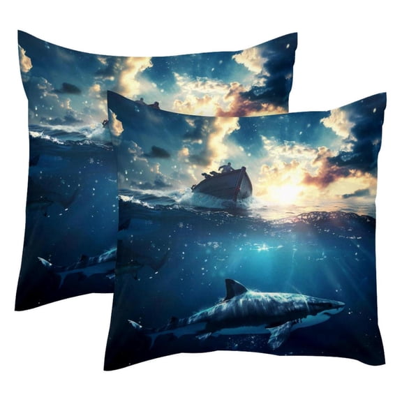 2 Pack Throw Pillow Covers Ocean Shack Decorative Pillow Cases Home Decor Square 18x18 Inches Pillowcases
