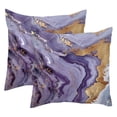 thumbnail image 1 of 2 Pack Throw Pillow Covers Purple Gold Marble Texture Decorative Pillow Cases Home Decor Square 18x18 Inches Pillowcases, 1 of 7