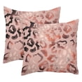 thumbnail image 1 of 2 Pack Throw Pillow Covers Rose Gold Leopard Pattern Decorative Pillow Cases Home Decor Square 18x18 Inches Pillowcases, 1 of 7