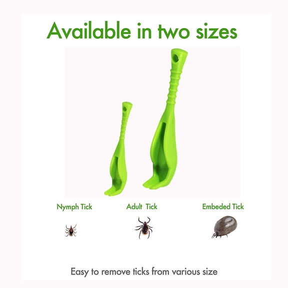 2 Pack Tick Remover Hook Tool with 2 Sizes, Safe Easy Tick Removal Tool for Dogs Cats Horses Humans, Portable Pet Grooming Cleaning Tool for Home Outdoor Travel, Effective Tweezer Alternative